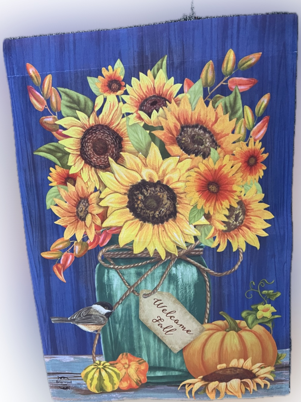 💥Garden Flag Sunflowers Bird Pumpkin Top Pocket Double Sided Fall Decor